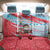 Luxembourg Christmas Back Car Seat Cover with Santa Claus Fox Reindeer Tree and Red Blue Pattern Design - Wonder Print Shop