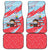 Luxembourg Christmas Car Mats with Santa Claus Fox Reindeer Tree and Red Blue Pattern Design - Wonder Print Shop