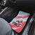 Luxembourg Christmas Car Mats with Santa Claus Fox Reindeer Tree and Red Blue Pattern Design - Wonder Print Shop
