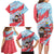 Luxembourg Christmas Family Matching Long Sleeve Bodycon Dress and Hawaiian Shirt with Santa Claus Fox Reindeer Tree and Red Blue Pattern Design - Wonder Print Shop
