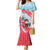 Luxembourg Christmas Family Matching Mermaid Dress and Hawaiian Shirt with Santa Claus Fox Reindeer Tree and Red Blue Pattern Design - Wonder Print Shop
