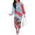 Luxembourg Christmas Family Matching Off The Shoulder Long Sleeve Dress and Hawaiian Shirt with Santa Claus Fox Reindeer Tree and Red Blue Pattern Design - Wonder Print Shop