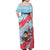 Luxembourg Christmas Family Matching Off Shoulder Maxi Dress and Hawaiian Shirt with Santa Claus Fox Reindeer Tree and Red Blue Pattern Design - Wonder Print Shop