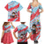 Luxembourg Christmas Family Matching Summer Maxi Dress and Hawaiian Shirt with Santa Claus Fox Reindeer Tree and Red Blue Pattern Design - Wonder Print Shop