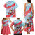 Luxembourg Christmas Family Matching Tank Maxi Dress and Hawaiian Shirt with Santa Claus Fox Reindeer Tree and Red Blue Pattern Design - Wonder Print Shop