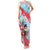 Luxembourg Christmas Family Matching Tank Maxi Dress and Hawaiian Shirt with Santa Claus Fox Reindeer Tree and Red Blue Pattern Design - Wonder Print Shop