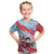 Luxembourg Christmas Kid T Shirt with Santa Claus Fox Reindeer Tree and Red Blue Pattern Design - Wonder Print Shop