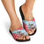 Luxembourg Christmas Slide Sandals with Santa Claus Fox Reindeer Tree and Red Blue Pattern Design - Wonder Print Shop