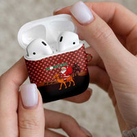 Morocco Christmas AirPods Case with Santa Claus Camel Caravan Desert Scene and Red Pattern Design - Wonder Print Shop