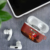 Morocco Christmas AirPods Case with Santa Claus Camel Caravan Desert Scene and Red Pattern Design - Wonder Print Shop