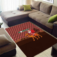 Morocco Christmas Area Rug with Santa Claus Camel Caravan Desert Scene and Red Pattern Design - Wonder Print Shop
