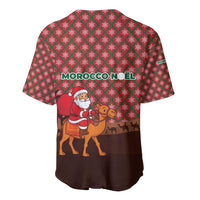Morocco Christmas Baseball Jersey with Santa Claus Camel Caravan Desert Scene and Red Pattern Design - Wonder Print Shop