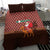 Morocco Christmas Bedding Set with Santa Claus Camel Caravan Desert Scene and Red Pattern Design - Wonder Print Shop