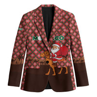 Morocco Christmas Blazer with Santa Claus Camel Caravan Desert Scene and Red Pattern Design - Wonder Print Shop