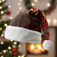 Morocco Christmas Santa Hat with Santa Claus Camel Caravan Desert Scene and Red Pattern Design - Wonder Print Shop