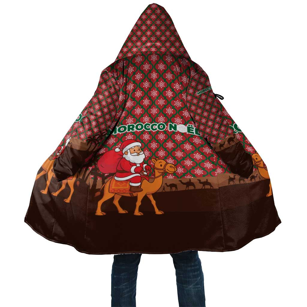 Morocco Christmas Cloak with Santa Claus Camel Caravan Desert Scene and Red Pattern Design - Wonder Print Shop