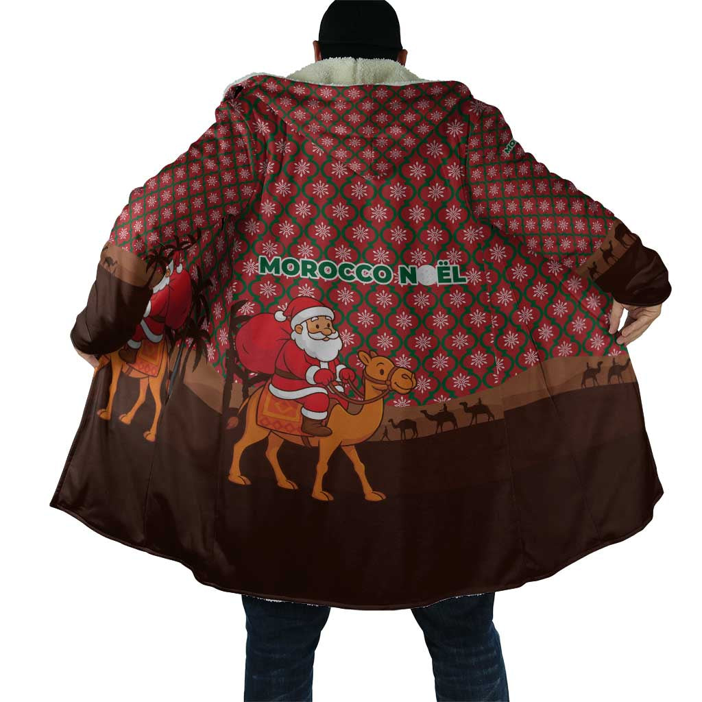 Morocco Christmas Cloak with Santa Claus Camel Caravan Desert Scene and Red Pattern Design - Wonder Print Shop