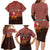 Morocco Christmas Family Matching Long Sleeve Bodycon Dress and Hawaiian Shirt with Santa Claus Camel Caravan Desert Scene and Red Pattern Design - Wonder Print Shop