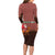 Morocco Christmas Family Matching Long Sleeve Bodycon Dress and Hawaiian Shirt with Santa Claus Camel Caravan Desert Scene and Red Pattern Design - Wonder Print Shop