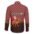 Morocco Christmas Family Matching Off The Shoulder Long Sleeve Dress and Hawaiian Shirt with Santa Claus Camel Caravan Desert Scene and Red Pattern Design - Wonder Print Shop