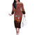 Morocco Christmas Family Matching Off The Shoulder Long Sleeve Dress and Hawaiian Shirt with Santa Claus Camel Caravan Desert Scene and Red Pattern Design - Wonder Print Shop