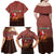 Morocco Christmas Family Matching Off Shoulder Maxi Dress and Hawaiian Shirt with Santa Claus Camel Caravan Desert Scene and Red Pattern Design - Wonder Print Shop
