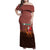 Morocco Christmas Family Matching Off Shoulder Maxi Dress and Hawaiian Shirt with Santa Claus Camel Caravan Desert Scene and Red Pattern Design - Wonder Print Shop