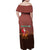 Morocco Christmas Family Matching Off Shoulder Maxi Dress and Hawaiian Shirt with Santa Claus Camel Caravan Desert Scene and Red Pattern Design - Wonder Print Shop