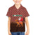 Morocco Christmas Family Matching Off Shoulder Short Dress and Hawaiian Shirt with Santa Claus Camel Caravan Desert Scene and Red Pattern Design - Wonder Print Shop
