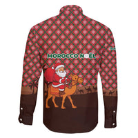 Morocco Christmas Family Matching Short Sleeve Bodycon Dress and Hawaiian Shirt with Santa Claus Camel Caravan Desert Scene and Red Pattern Design - Wonder Print Shop