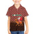 Morocco Christmas Family Matching Short Sleeve Bodycon Dress and Hawaiian Shirt with Santa Claus Camel Caravan Desert Scene and Red Pattern Design - Wonder Print Shop