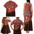 Morocco Christmas Family Matching Tank Maxi Dress and Hawaiian Shirt with Santa Claus Camel Caravan Desert Scene and Red Pattern Design - Wonder Print Shop