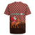 Morocco Christmas Rugby Jersey with Santa Claus Camel Caravan Desert Scene and Red Pattern Design - Wonder Print Shop