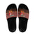 Morocco Christmas Slide Sandals with Santa Claus Camel Caravan Desert Scene and Red Pattern Design - Wonder Print Shop