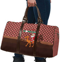 Morocco Christmas Travel Bag with Santa Claus Camel Caravan Desert Scene and Red Pattern Design - Wonder Print Shop