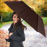 Morocco Christmas Umbrella with Santa Claus Camel Caravan Desert Scene and Red Pattern Design - Wonder Print Shop