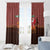 Morocco Christmas Window Curtain with Santa Claus Camel Caravan Desert Scene and Red Pattern Design - Wonder Print Shop