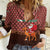 Morocco Christmas Women Casual Shirt with Santa Claus Camel Caravan Desert Scene and Red Pattern Design - Wonder Print Shop