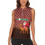 Morocco Christmas Women Sleeveless Polo Shirt with Santa Claus Camel Caravan Desert Scene and Red Pattern Design - Wonder Print Shop