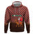 Morocco Christmas Zip Hoodie with Santa Claus Camel Caravan Desert Scene and Red Pattern Design - Wonder Print Shop