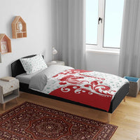 Morocco Christmas Bedding Set with Red Horse Santa Hat Arabesque Pattern and Holiday Icons Design - Wonder Print Shop