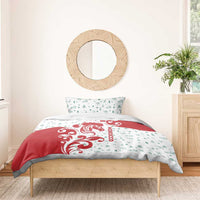 Morocco Christmas Bedding Set with Red Horse Santa Hat Arabesque Pattern and Holiday Icons Design - Wonder Print Shop