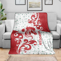 Morocco Christmas Blanket with Red Horse Santa Hat Arabesque Pattern and Holiday Icons Design - Wonder Print Shop