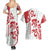 Morocco Christmas Couples Matching Summer Maxi Dress and Hawaiian Shirt with Red Horse Santa Hat Arabesque Pattern and Holiday Icons Design - Wonder Print Shop