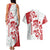 Morocco Christmas Couples Matching Tank Maxi Dress and Hawaiian Shirt with Red Horse Santa Hat Arabesque Pattern and Holiday Icons Design - Wonder Print Shop