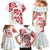 Morocco Christmas Family Matching Mermaid Dress and Hawaiian Shirt with Red Horse Santa Hat Arabesque Pattern and Holiday Icons Design - Wonder Print Shop