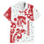 Morocco Christmas Family Matching Mermaid Dress and Hawaiian Shirt with Red Horse Santa Hat Arabesque Pattern and Holiday Icons Design - Wonder Print Shop