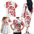 Morocco Christmas Family Matching Off The Shoulder Long Sleeve Dress and Hawaiian Shirt with Red Horse Santa Hat Arabesque Pattern and Holiday Icons Design - Wonder Print Shop