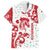 Morocco Christmas Family Matching Off Shoulder Maxi Dress and Hawaiian Shirt with Red Horse Santa Hat Arabesque Pattern and Holiday Icons Design - Wonder Print Shop