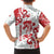 Morocco Christmas Family Matching Off Shoulder Short Dress and Hawaiian Shirt with Red Horse Santa Hat Arabesque Pattern and Holiday Icons Design - Wonder Print Shop